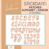Stickdatei " Patches Alphabet Großbuchstaben + Zahlen" ab 10x10 Rahmen