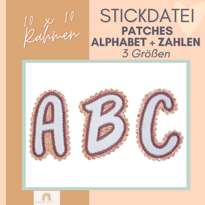 Kopie von Stickdatei " Patches Alphabet Großbuchstaben + Zahlen" ab 10x10 Rahmen