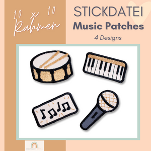 Stickdatei "Music Patches" 10x10 Rahmen
