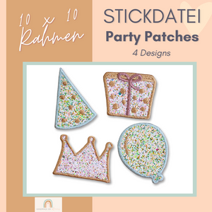 Stickdatei "Party Patches" 10x10 Rahmen