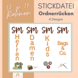 Stickdatei für Ordnerrücken "Schnittmuster" 13x18 Rahmen