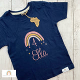Geburtstagsshirt „Regenbogen“ pastell Mädchen